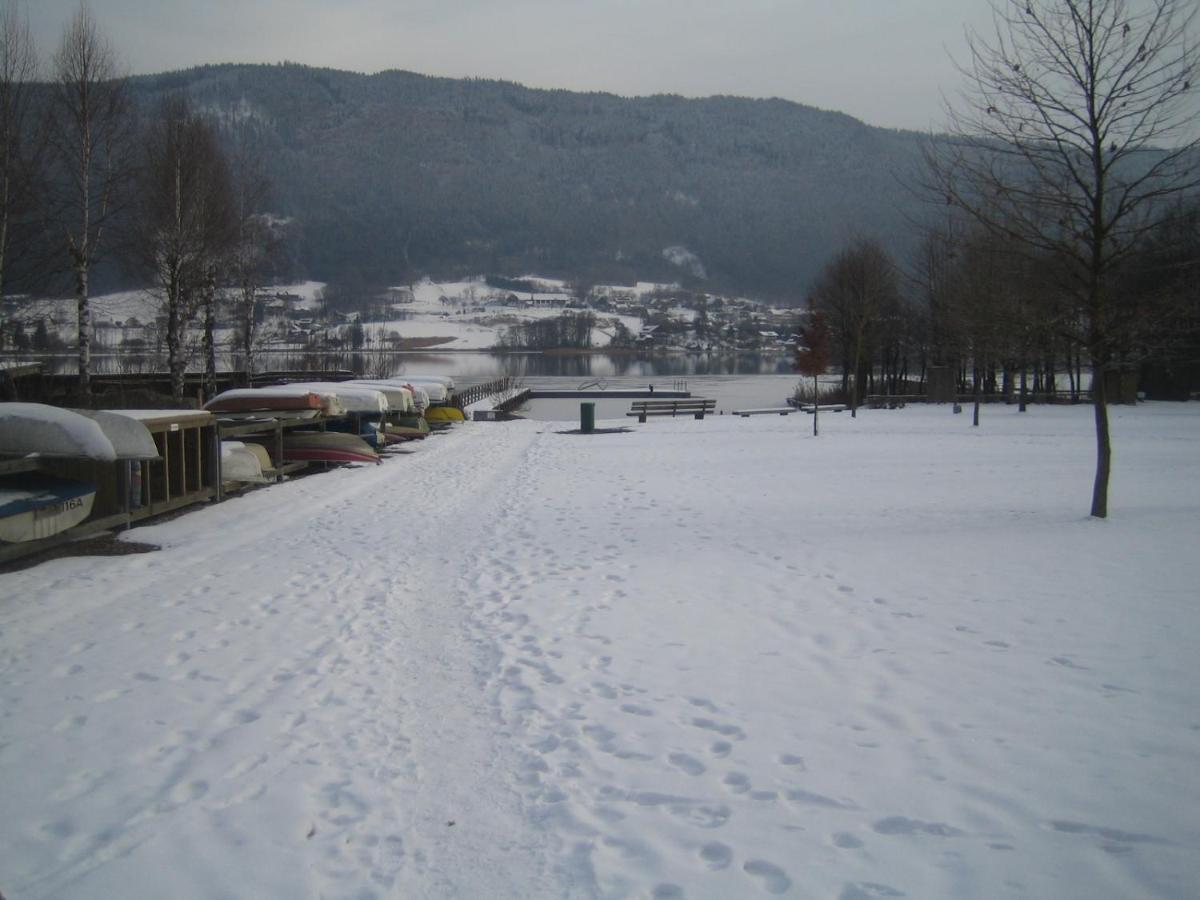 Kaernten Ossiacher See Apartment Zwei Zimmer Ferienwohnung Direkter Seezugang Strand Beheizte Schwimmhalle Bodensdorf Exterior foto